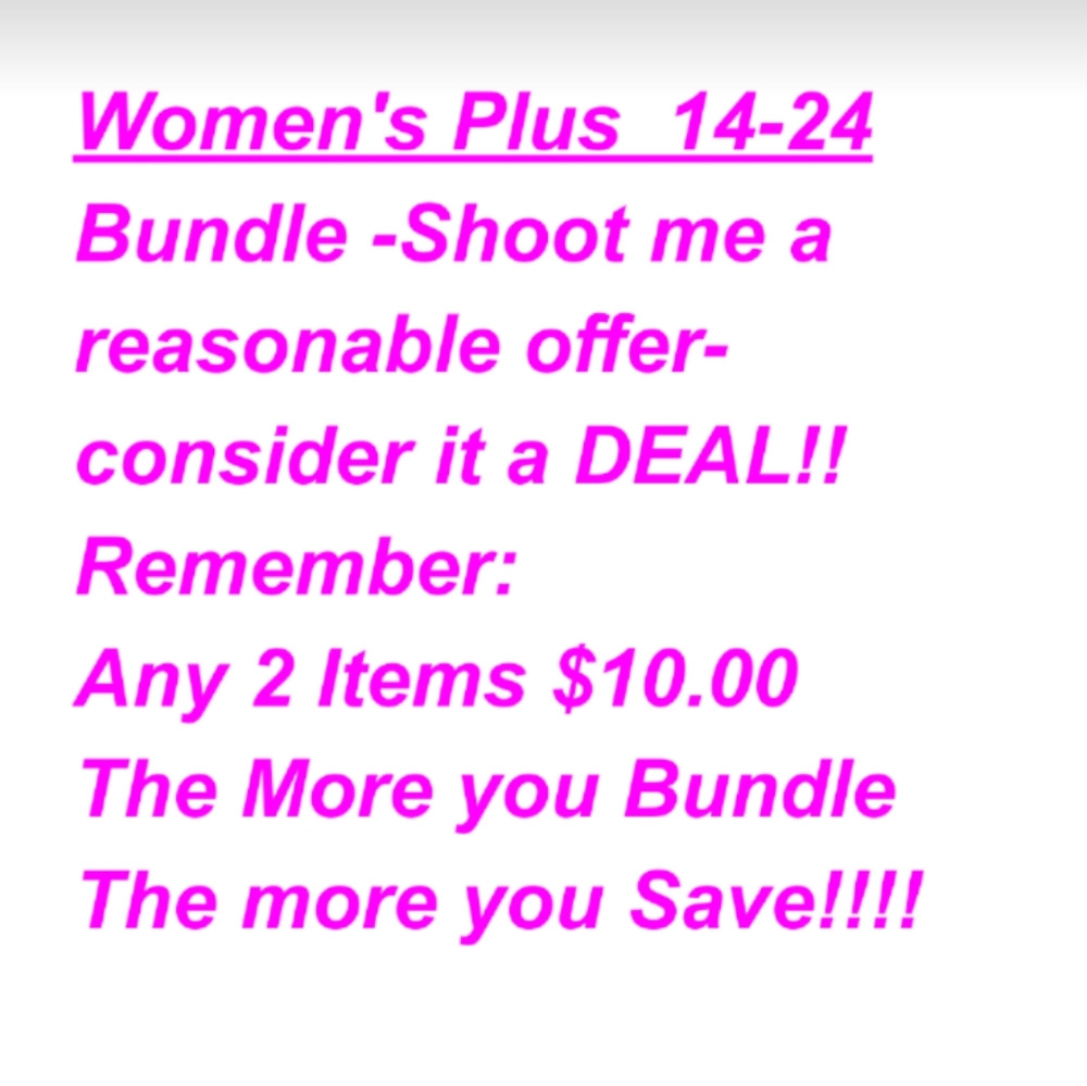 2/$10 Women's Sizes 14-24 XL-XXXL